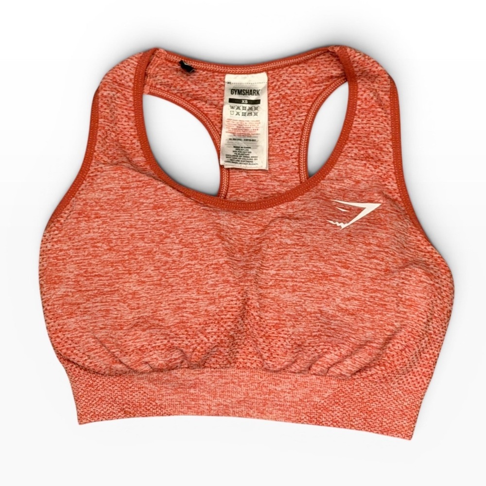 Gymshark Vital Seamless Sports Bra Red Marl Racerback XSmall Gym Yoga Support